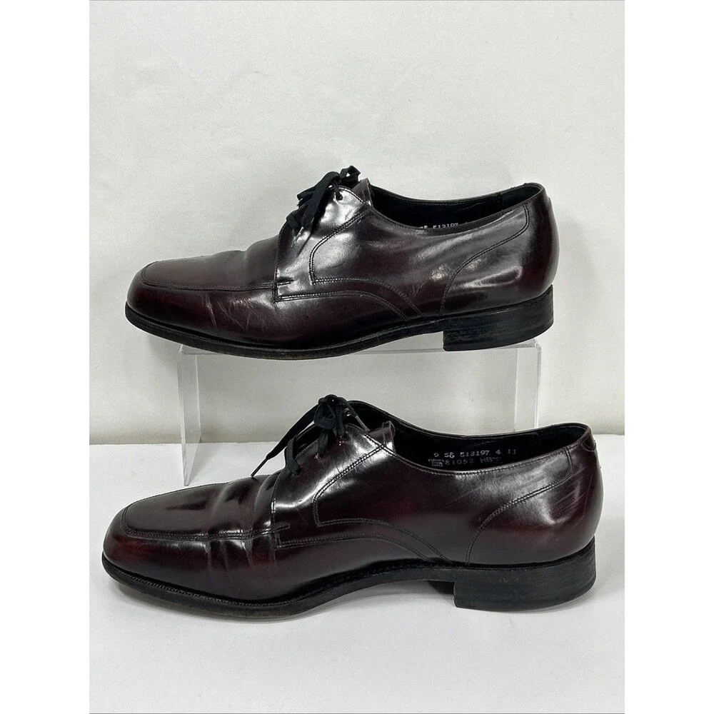 Florsheim 81052 Men’s Oxford Sz 9.5 E Burgundy Leather Dress Shoes Lace Up
